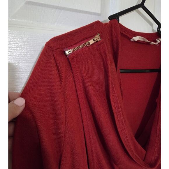 Soft Surroundings Oversized Small Wrap Top Red Crimson Long Sleeve - Picture 3 of 8